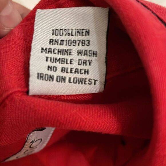 Mojito Collection Red Linen Guayabera Button Up Shirt Mens Size Extra Large - Picture 9 of 12